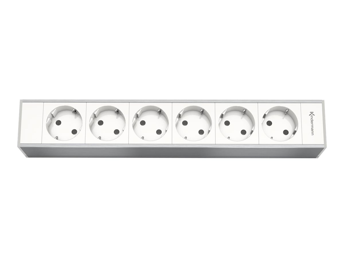 Kindermann Module Panel for 6 Plates Steckdosengehäuse 6-fach Natural Aluminium