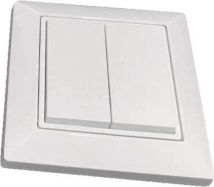 Casambi Wandschalter weiss 2fach 808924 4-Kanal, batterielos quadratisch Wippe 1 (808924)