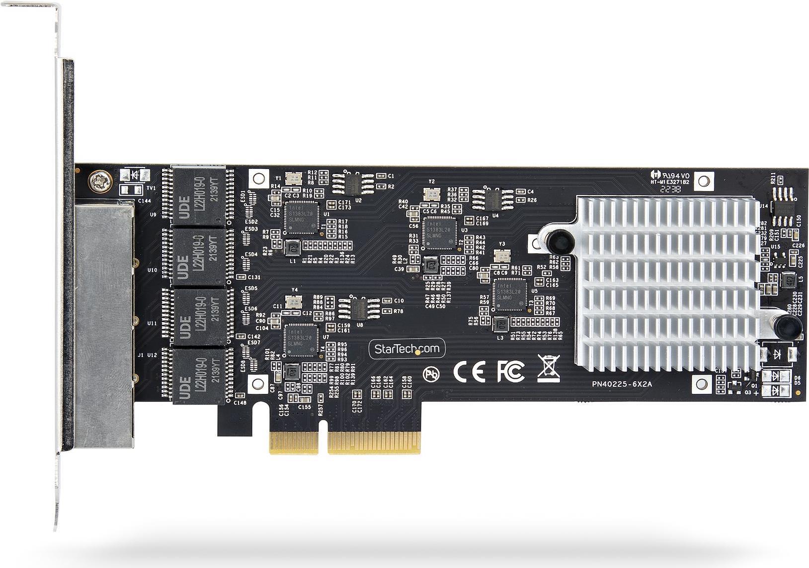 StarTech.com 4-Port 2.5Gbps NBASE-T PCIe Network Card, Intel I225-V Chip, Quad Port Computer Network Card, Multi-Gigabit NIC, PCI Express Server LAN Card, Desktop Ethernet Interface Card, PCI Express 2.0  (PR42GI-NETWORK-CARD)