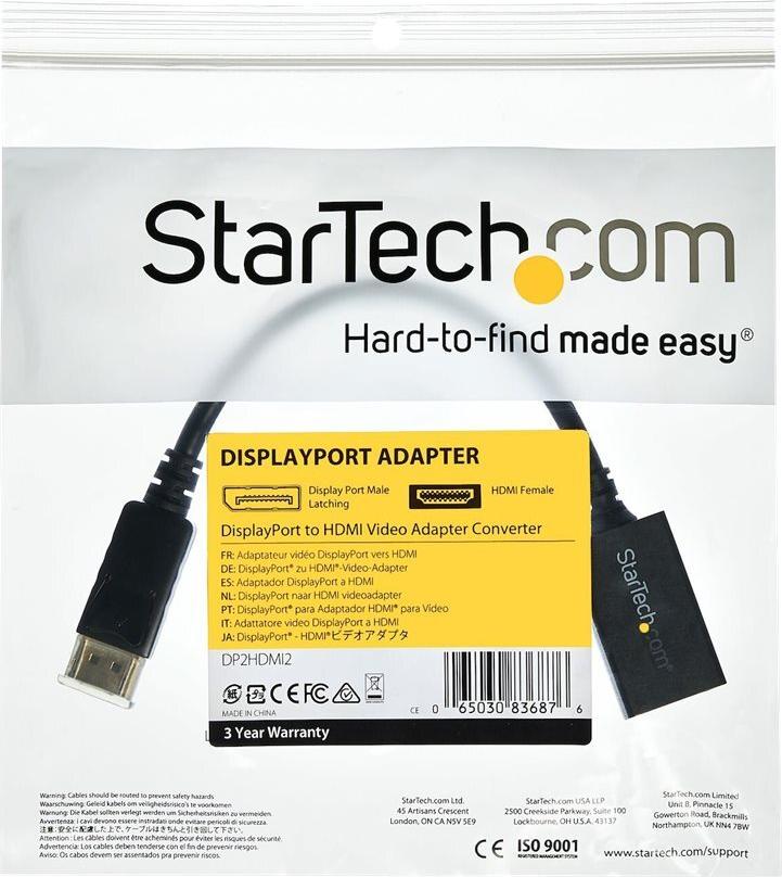 StarTech DisplayPort auf HDMI Videokonverter DP2HDMI2 bis 1920x1200 Schwarz