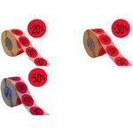 METO Promo-Etiketten "-50%", rund, rot fluor rund, Durchmesser: 40 mm, selbstklebend, lösemittelfrei, - 1 Stück (30004925)