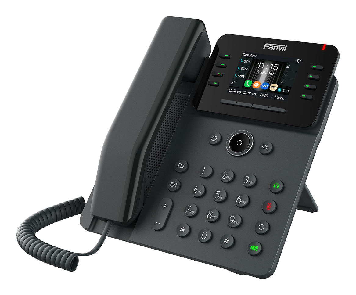 Fanvil V62W 2,8" Farb-LCD VoIP-Telefon SIP 12 Leitungen Schwarz
