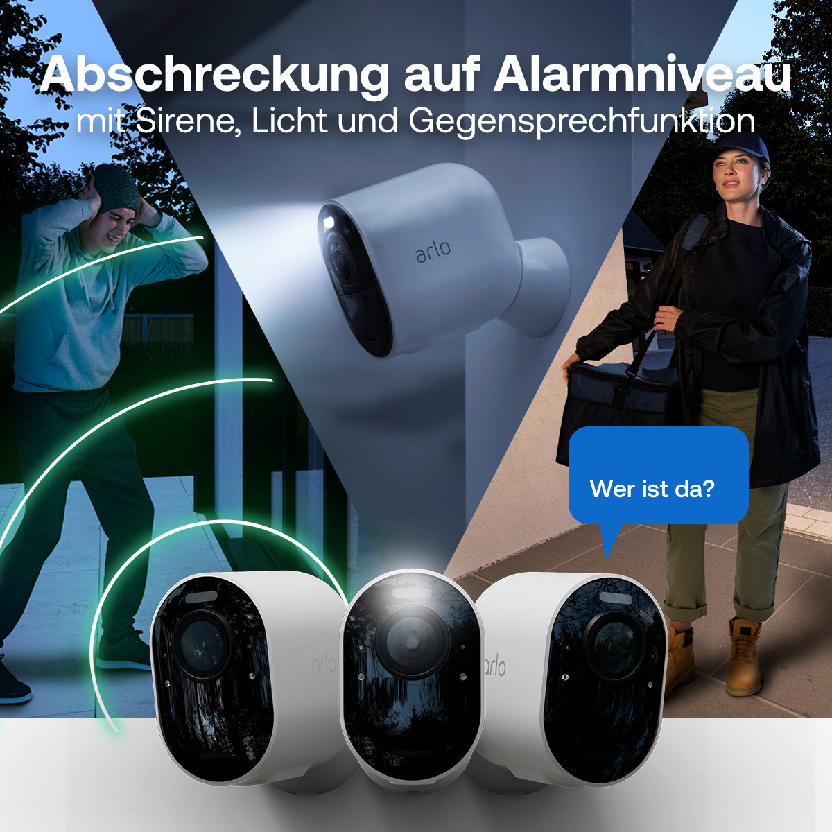 Arlo Pro 6 3-CAM Netzwerk-Überwachungskamera