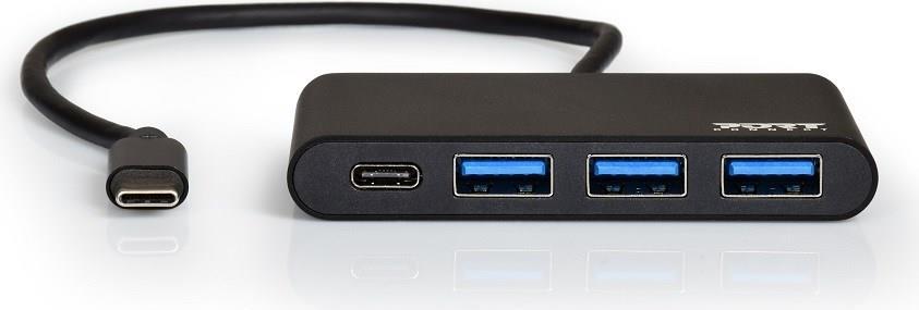 PORT Connect 900122 USB-C Hub 3x USB 3.0 + 1x USB-C Silber, Weiß