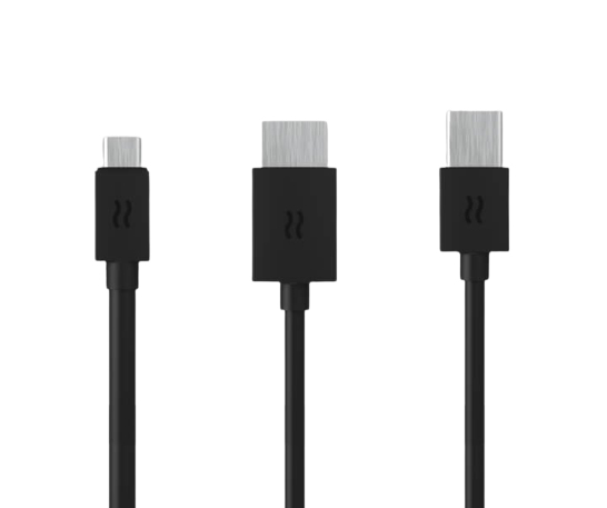 Airtame Aircord Videokabel USB-C auf HDMI + USB Schwarz