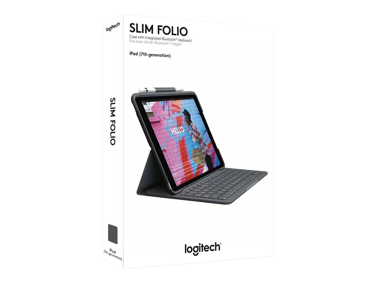 Logitech Slim Folio Tastatur und Foliohülle 10,2" QWERTZ Graphite