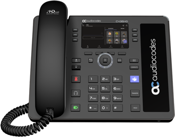 AudioCodes C435HD VoIP-Telefon mit Rufnummernanzeige (TEAMS-C435HD-R)