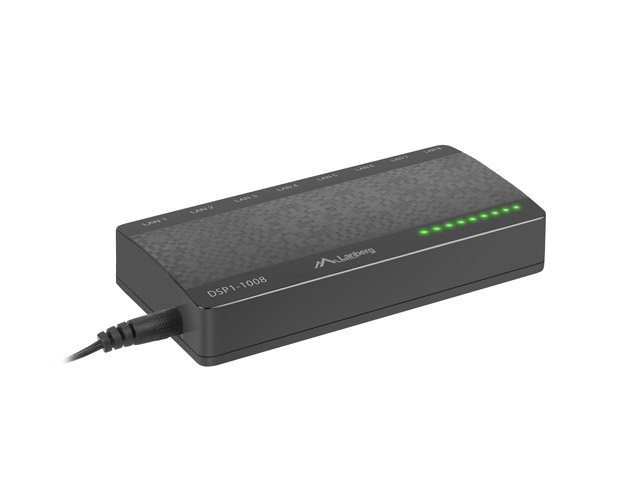 Lanberg DSP1-1008 8-Port Gigabit Ethernet Unmanaged Switch Schwarz, Grau