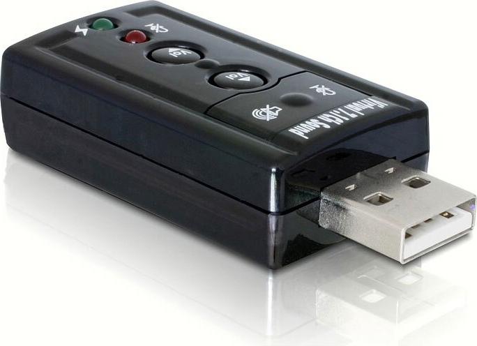 Delock USB Sound Adapter 7.1 Externe Soundkarte Stereo Schwarz