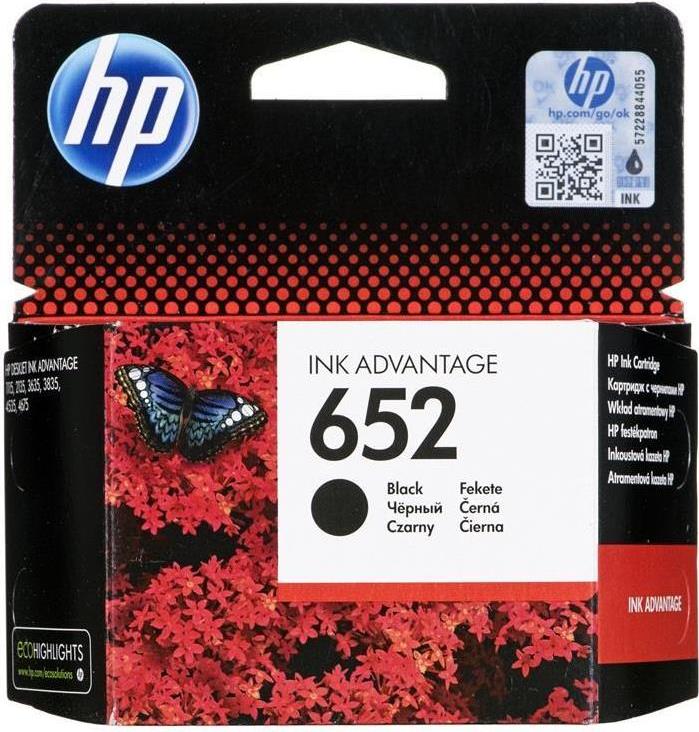 HP 652 6 ml Dye-Based Black (F6V25AE#BHL)