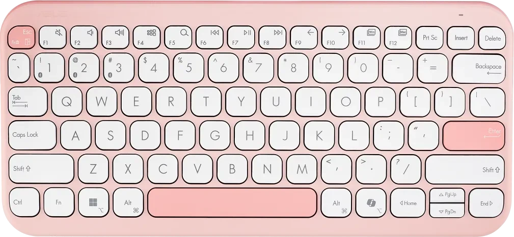 ASUS Marshmallow KW100 Rose Clay Wireless Tastatur QWERTZ 84 Tasten (90XB0880-BKB4I0) (geöffnet)
