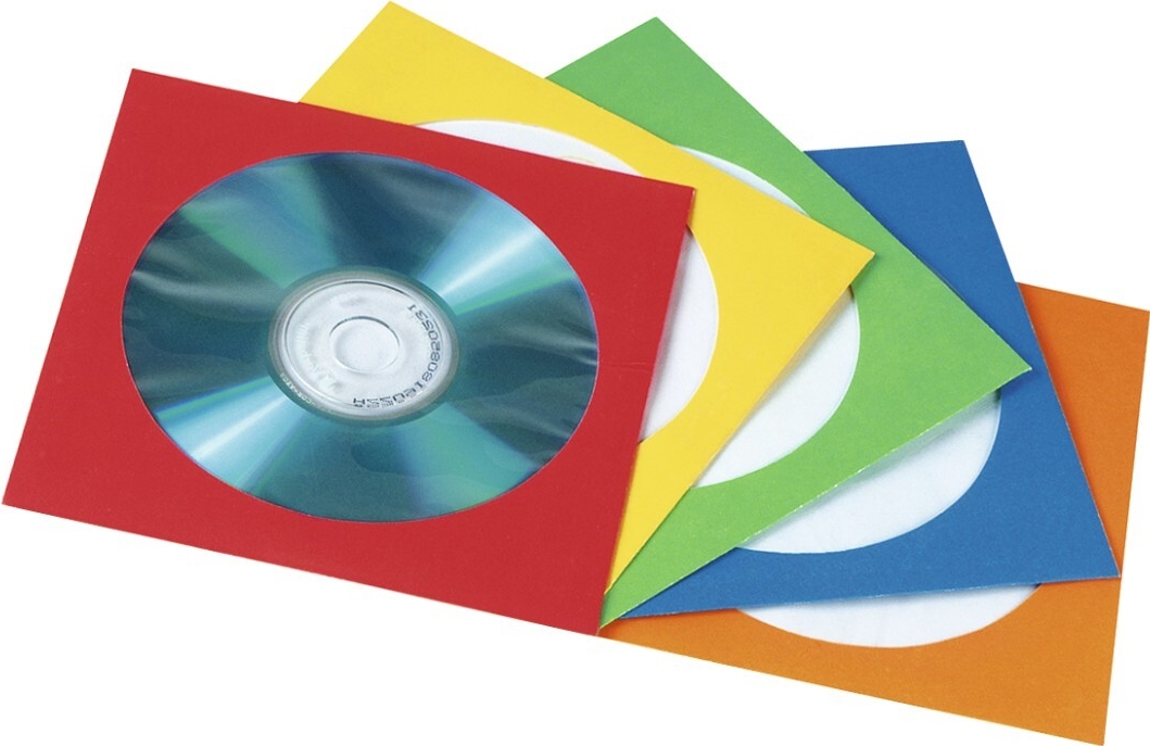 Hama CD-/DVD-Papier-Schutzhüllen, farblich sortiert, 100er-Pack (00078362)