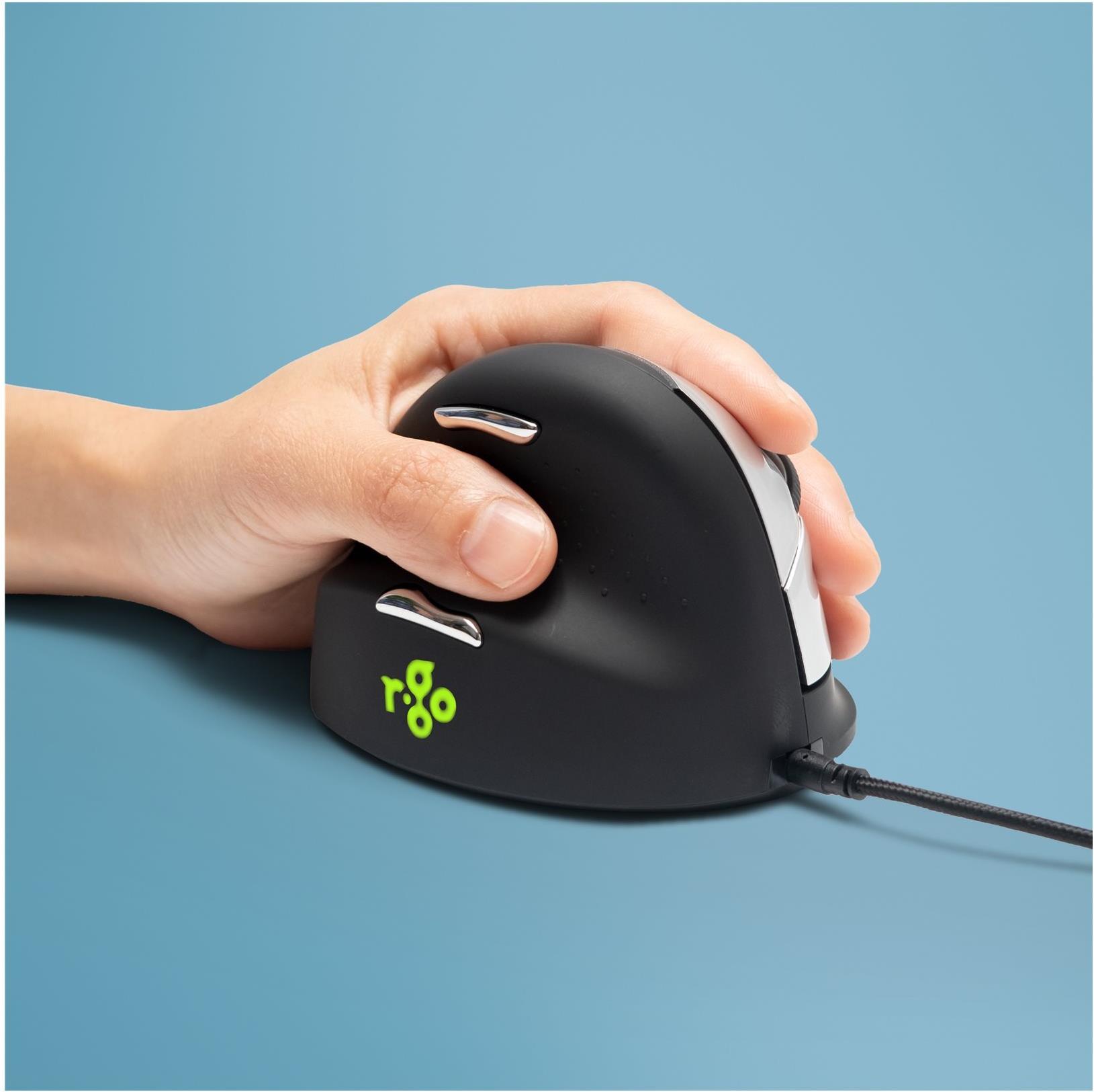 R-Go Tools Ergonomische Maus HE Break Medium Linkshänder USB Schwarz/Silber