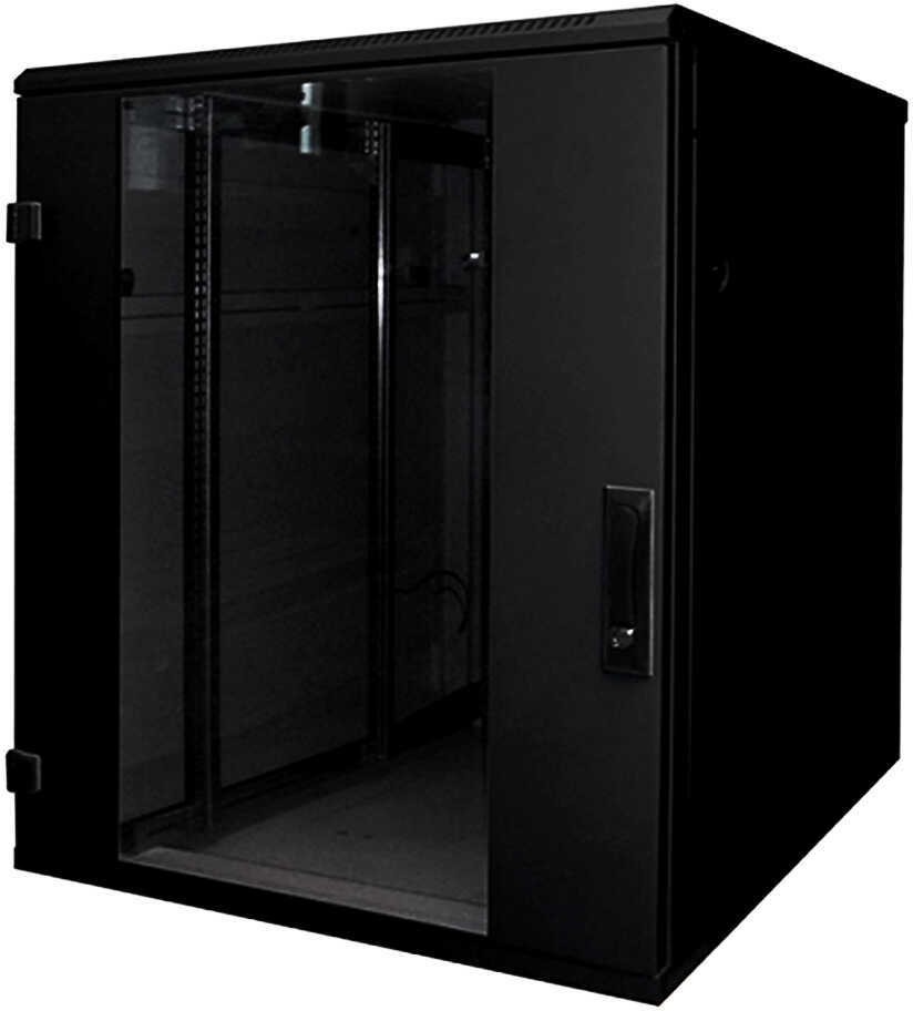 TRITON 19""Schrank B600/T 800 Schwarz bis 800Kg Glastür - Rack (RMA-15-A68-BAX-N1)