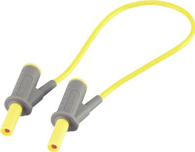 VOLTCRAFT Hochflexible Sicherheits-Messleitung [Lamellenstecker 4 mm - Lamellenstecker 4 mm] 0.25 m Gelb MSB-501 10 A (VC-8063455)