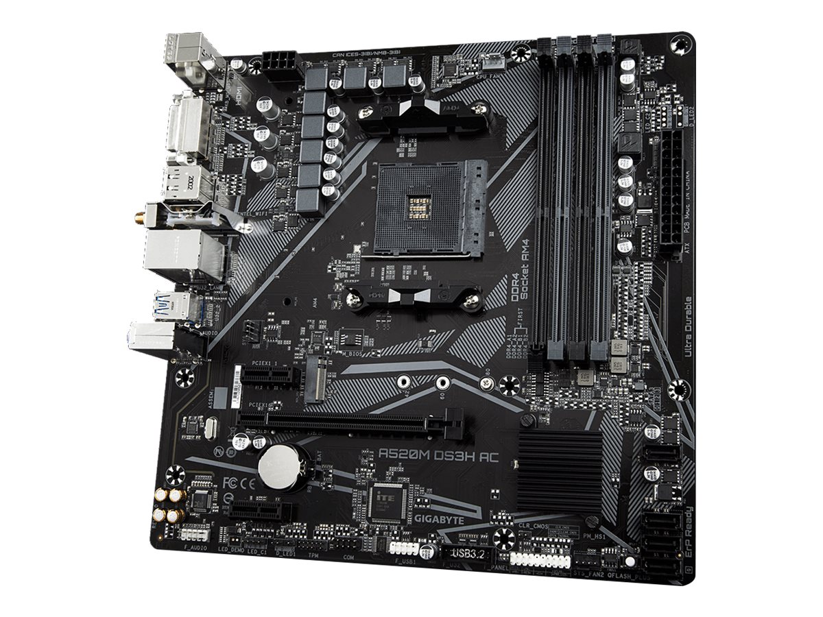 GIGABYTE A520M DS3H AC AMD A520 Micro ATX