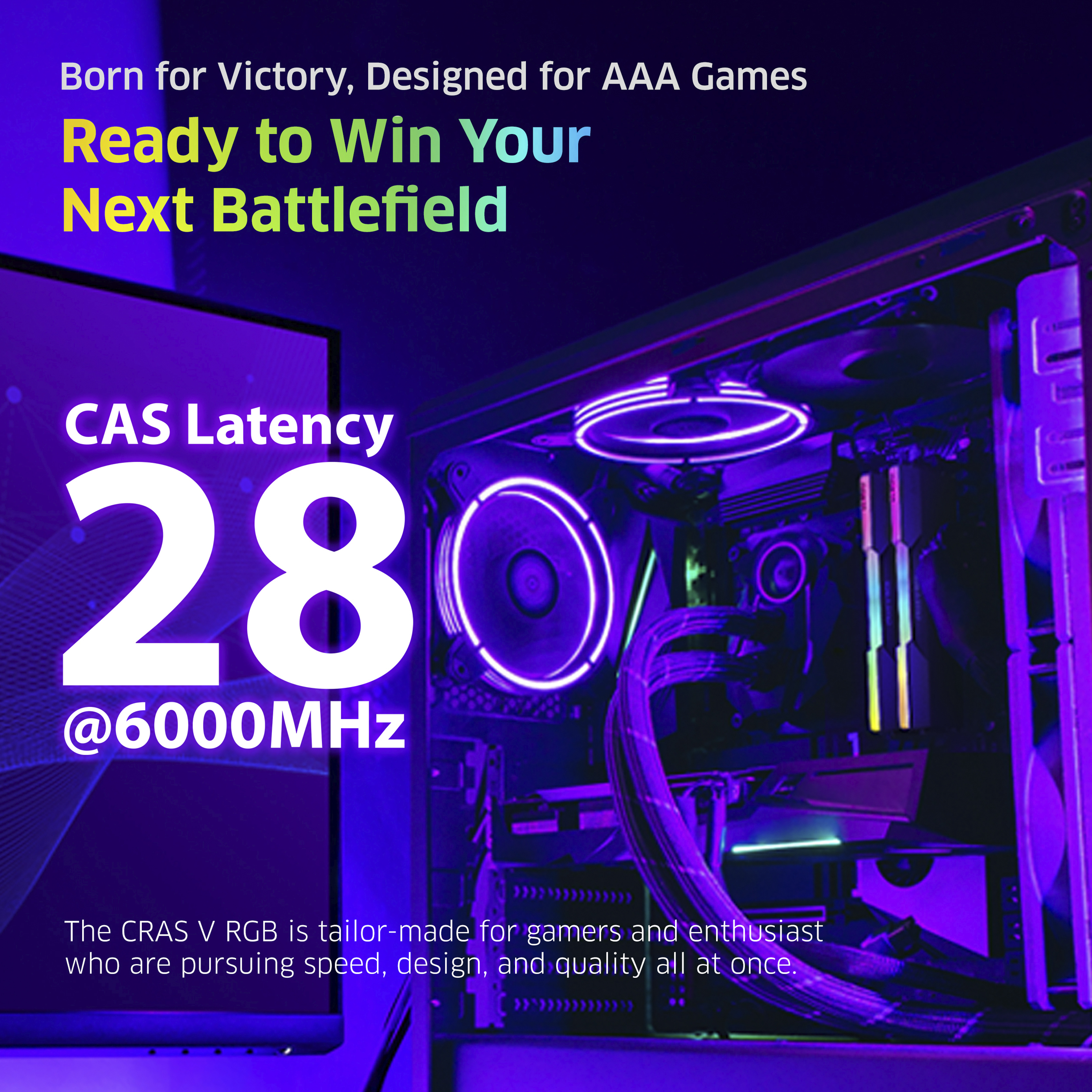 Klevv CRAS V RGB KD5AGUA80-60B280G DDR5 RAM 32 GB (2 x 16 GB) 6000 MHz