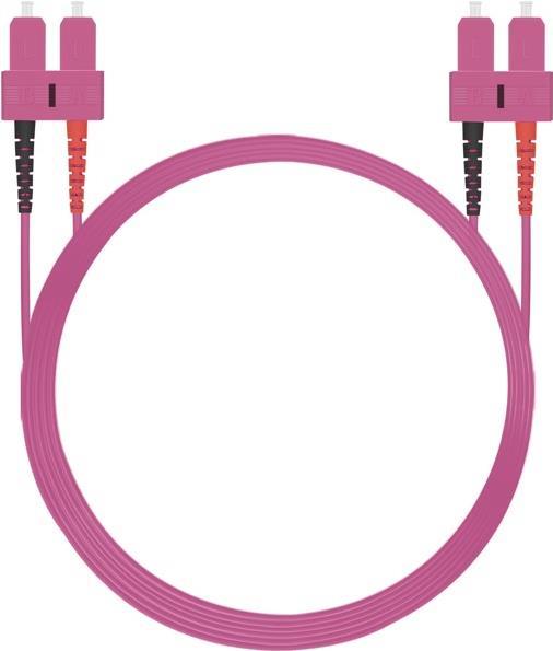 Helos LWL Patchkabel SC/SC Duplex 50/125µm OM4 erikaviolett 15,0m 50/125 µm, Multimode , OM4-Faser für 10 Gigabit/s , SC Duplex St. an SC Duplex St. , Farbe: erikaviolett ,  (165395)