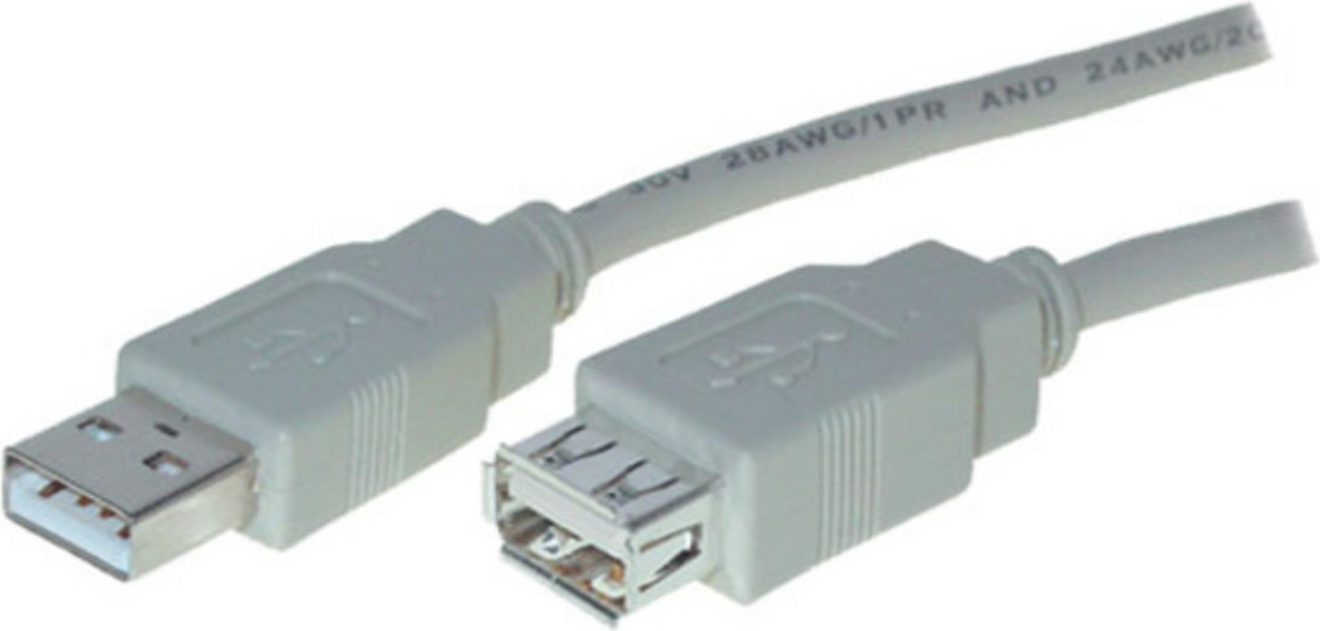 shiverpeaks USB A/USB A M/F 0.3m USB Kabel 0,3 m USB 2.0 Grau (77121)