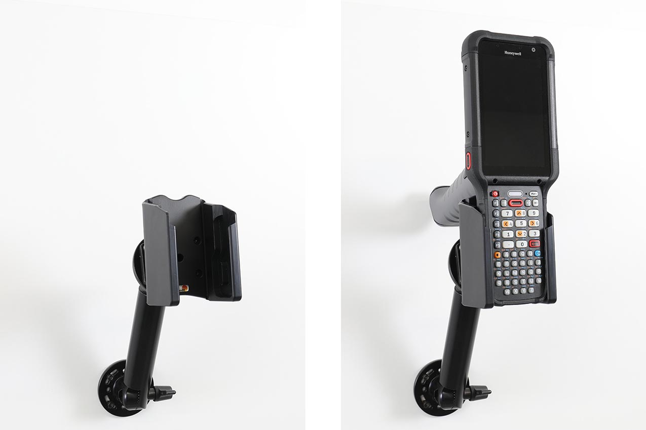 Brodit Passive Halterung mit Drehgelenk für Honeywell CK67, Schraubbefestigung, Schwarz