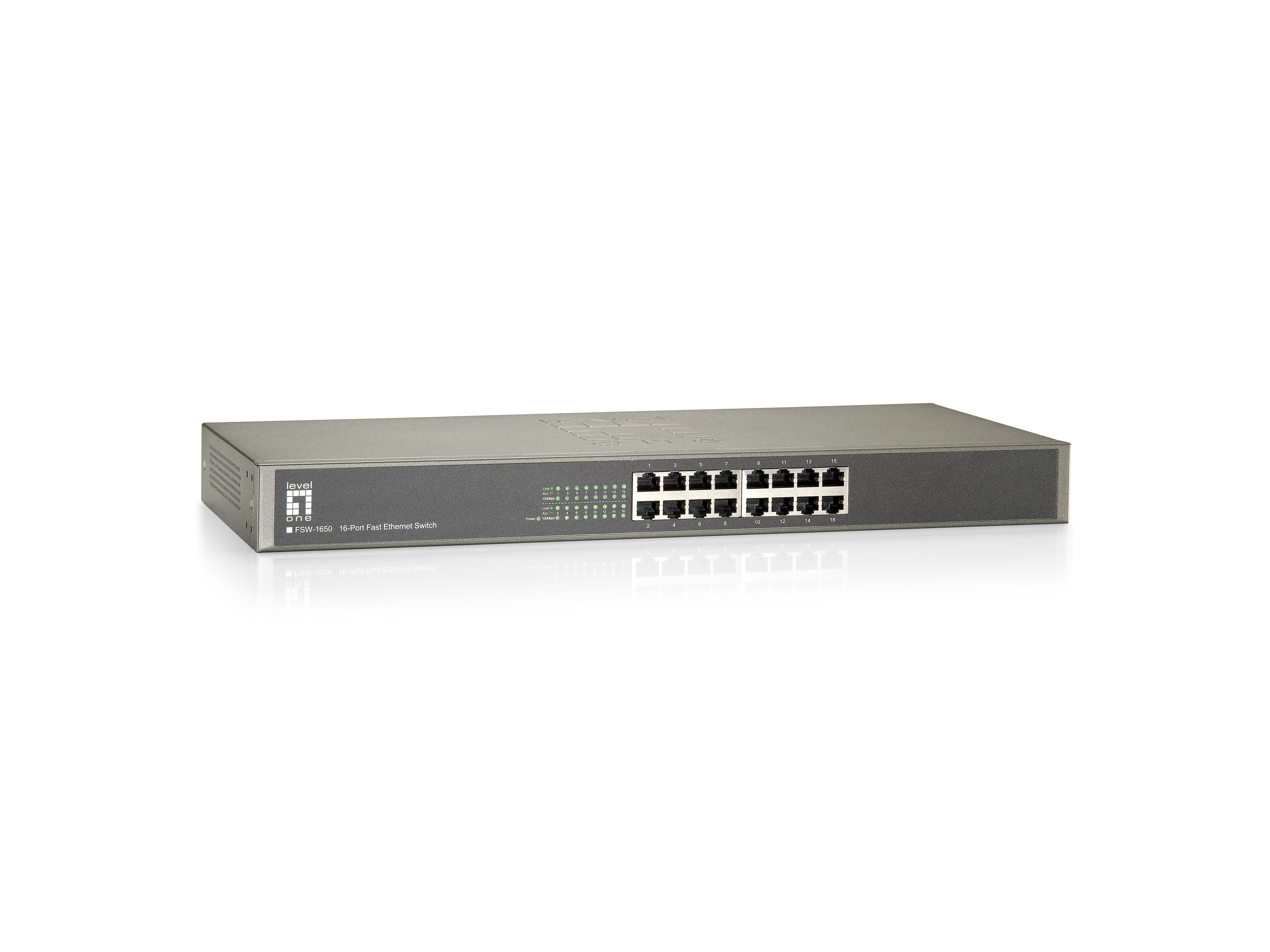 LevelOne FSW-1650 Fast Ethernet Switch 16 Ports Grau