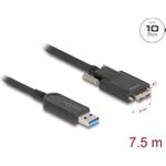 Delock Aktives Optisches Kabel USB 10 Gbps Typ-A Stecker zu Typ Micro-B Stecker mit Schrauben 7,5 m (83212)
