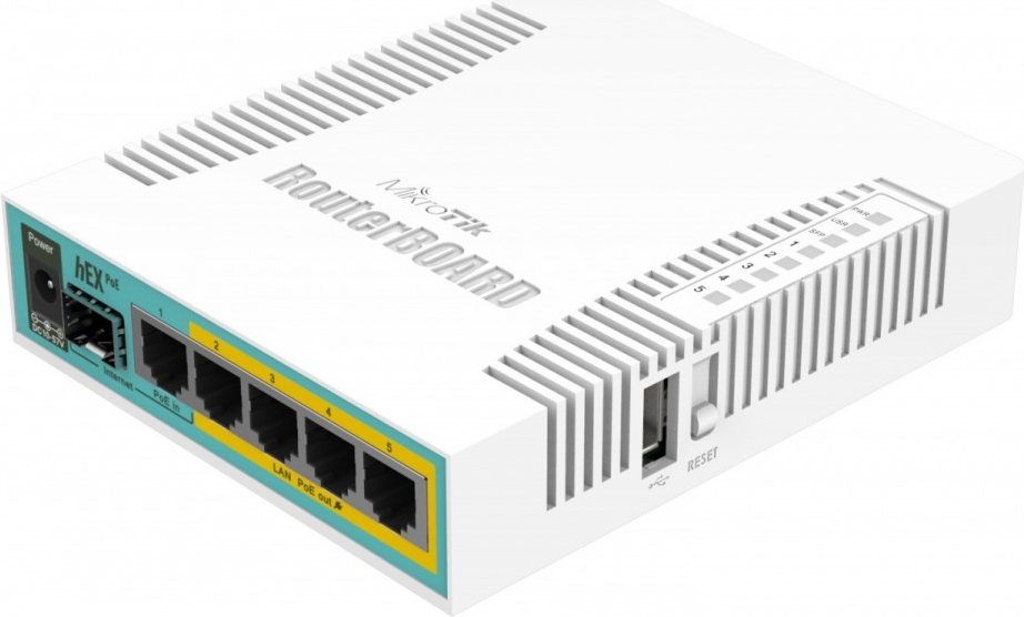 MikroTik RouterBOARD hEX RB960PGS Gigabit Router 5-Port Weiß
