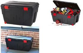 EDA Aufbewahrungsbox TRAFIC, 200 Liter, schwarz / rot aus recyceltem Material, zu 100 % recycelbar, robust, - 1 Stück (010193)