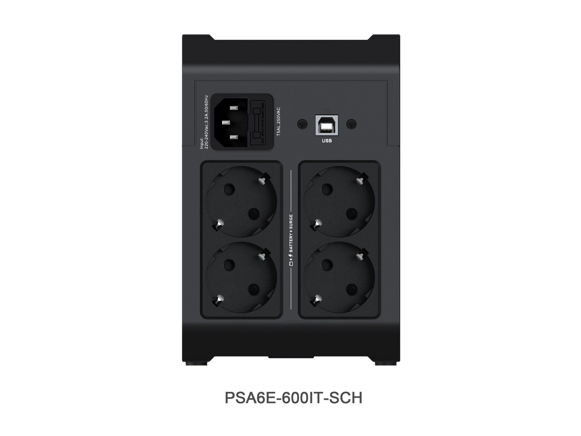 Vertiv Essentials PSA6E-600IT-SCH USV 600 VA 315 W Line-Interaktiv Schwarz