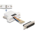 Delock D-Sub 25 Pin Stecker zu RJ45 Buchse Montagesatz weiß (67114)