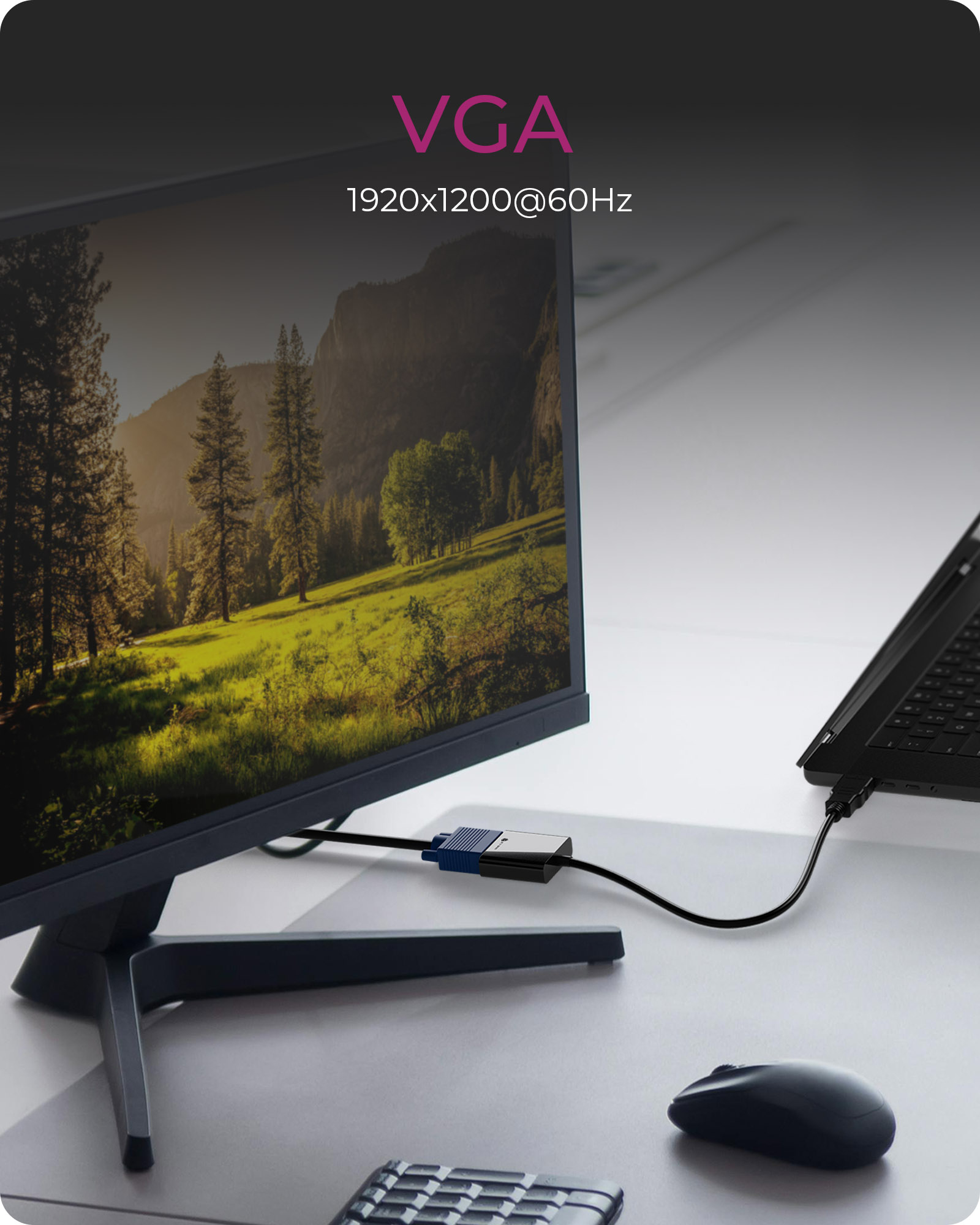 ICY BOX IB-AC502A Videoadapter HDMI Typ A zu VGA Schwarz