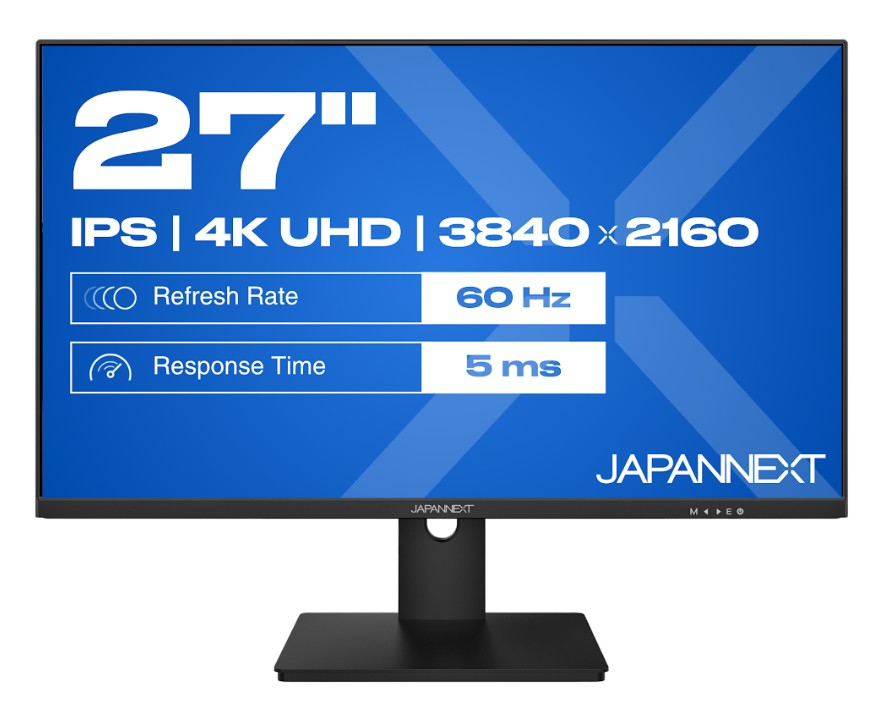JAPANNEXT JN-IPS270UHD60F 27" 4K UHD IPS Monitor HDMI DP Höhenverstellung