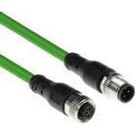 ACT Industrial 3.00 meters Sensor cable M12D 4-pin male to M12D 4-pin male, Superflex Xtreme TPE cable, shielded (SC4501)