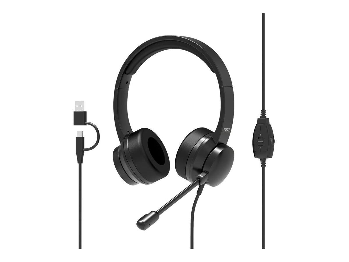 Port Designs PORT Connect On-Ear Headset USB-A Kabelgebunden Schwarz