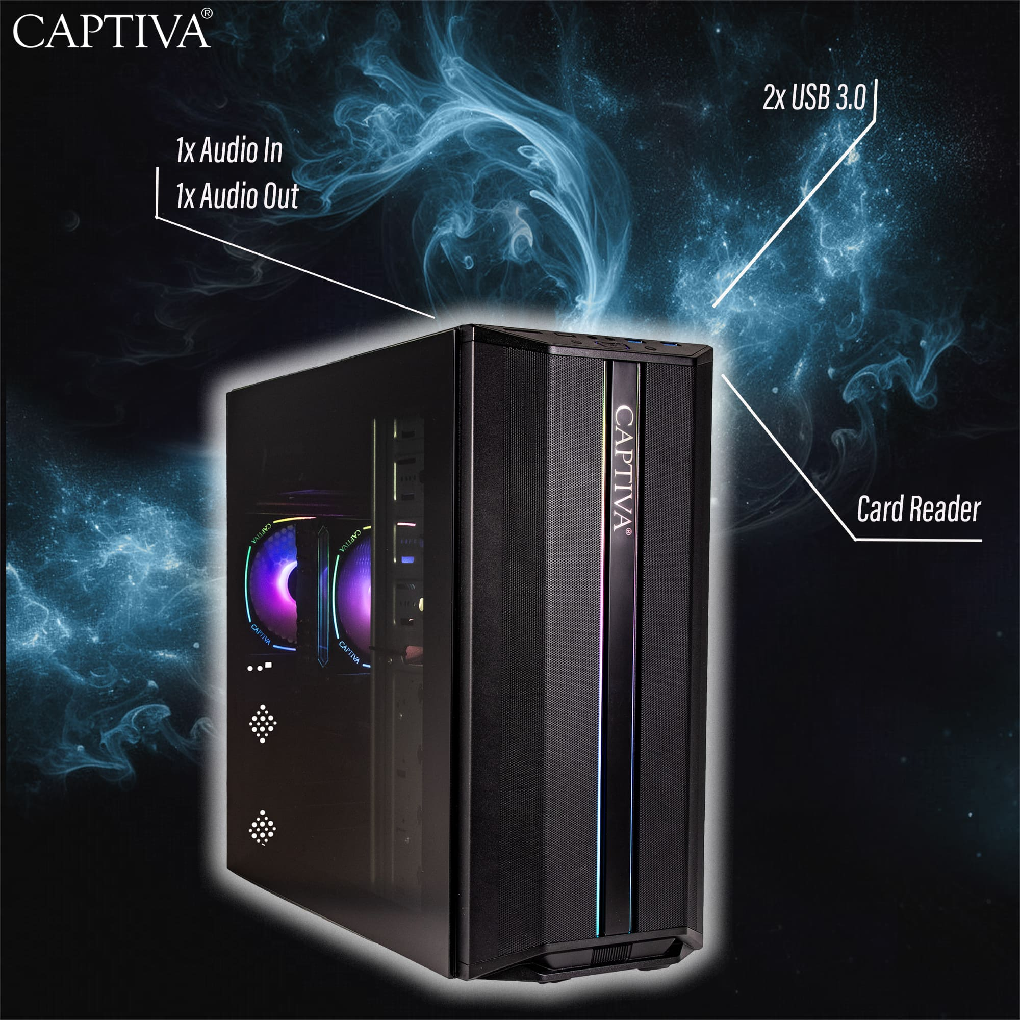 CAPTIVA Workstation I80-399 Intel Core i5 64 GB RAM 1 TB SSD Windows 11 Pro Schwarz