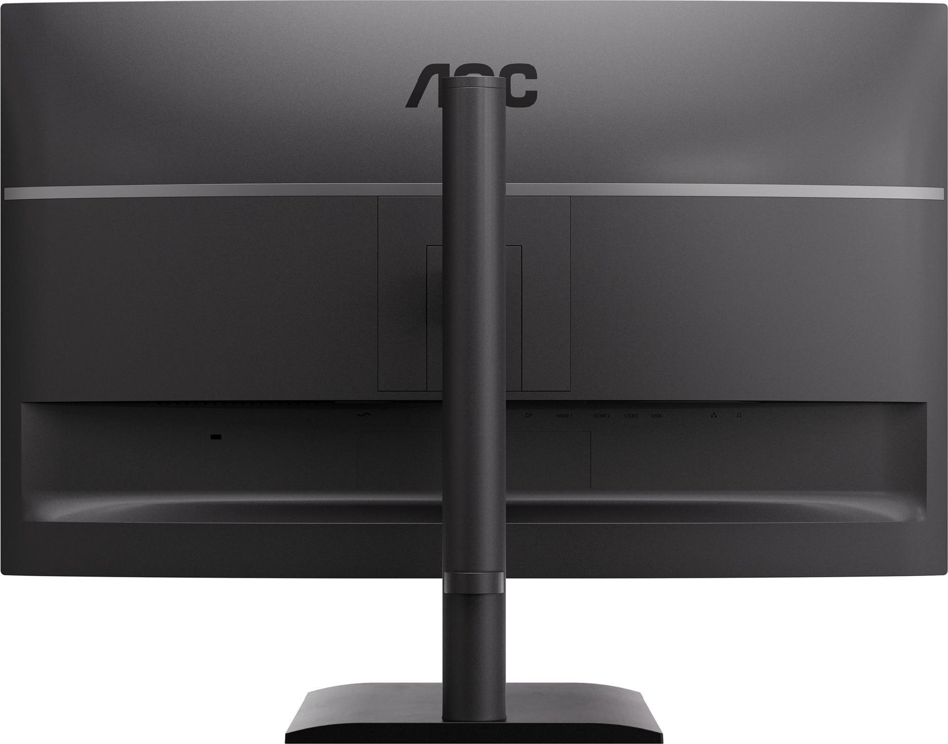 AOC E4 Series LED-Monitor 68,6 cm (27") - 3840 x 2160 4K UHD 2160p @ 60 Hz - IPS 400 cd/m² - 1200:1 - 4 ms - 2xHDMI DisplayPort USB-C Lautsprecher Schwarz (U27E4CV)