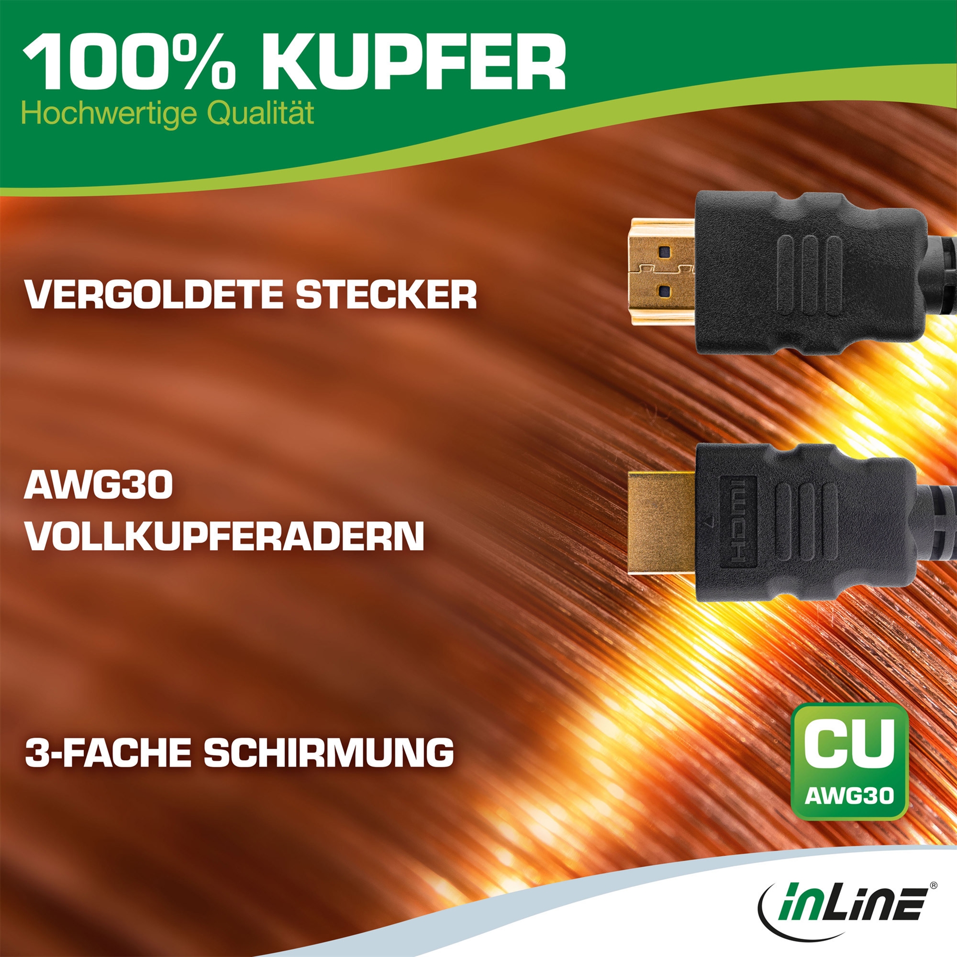 InLine HDMI-Kabel 2.1 Ultra High Speed 0,5 m HDMI Typ A Schwarz