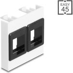 Delock Easy 45 Modul mit zwei Keystone Halterungen 45 x 45 mm weiß schwarz (81581)