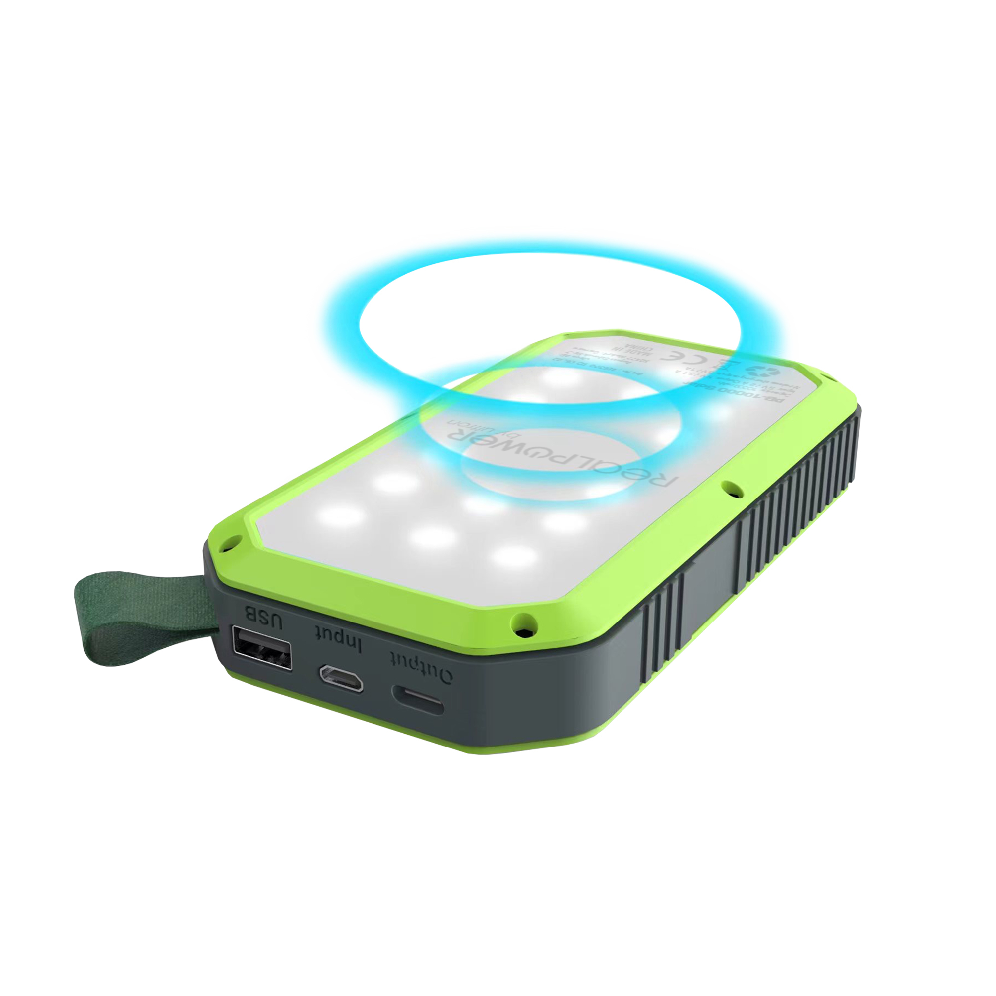 RealPower PB-10000 Powerbank 10000 mAh Schwarz, Grün