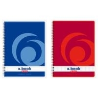 herlitz Collegeblock x-book DIN A5, 80 Blatt, kariert Rand links, 70 g-qm, holzfrei, gelocht, Rundspirale, mit (297531)