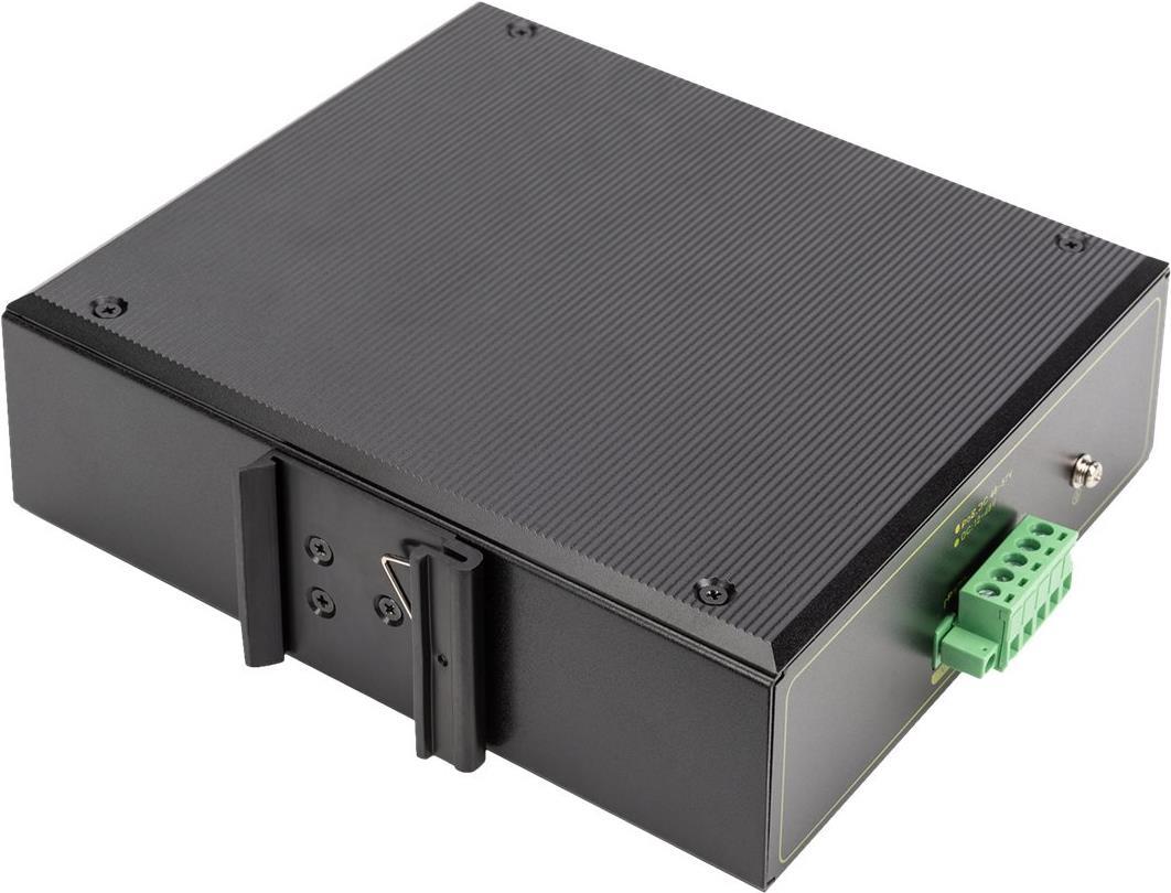 Digitus DN-651109 Industrial 4-Port Gigabit PoE+ Switch mit 2x SFP Uplink, DIN-Rail, Schwarz