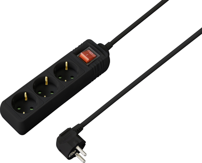 Sygonix SY-7042482 Steckdosenleiste mit Schalter 3fach Schwarz Schutzkontakt 1 St. (SY-7042482)