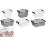 plast team Aufbewahrungsbox HOME BOX, 3,0 Liter, grau- transparent, Box mit Deckel, Material: PP, mit schwarzen - 1 Stück (22340804)