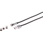 S/CONN maximum connectivity Universal--USB-A Magnetkabel, 3in1, 540°, 7-Pin, weiß, 1,0m (14-19010)