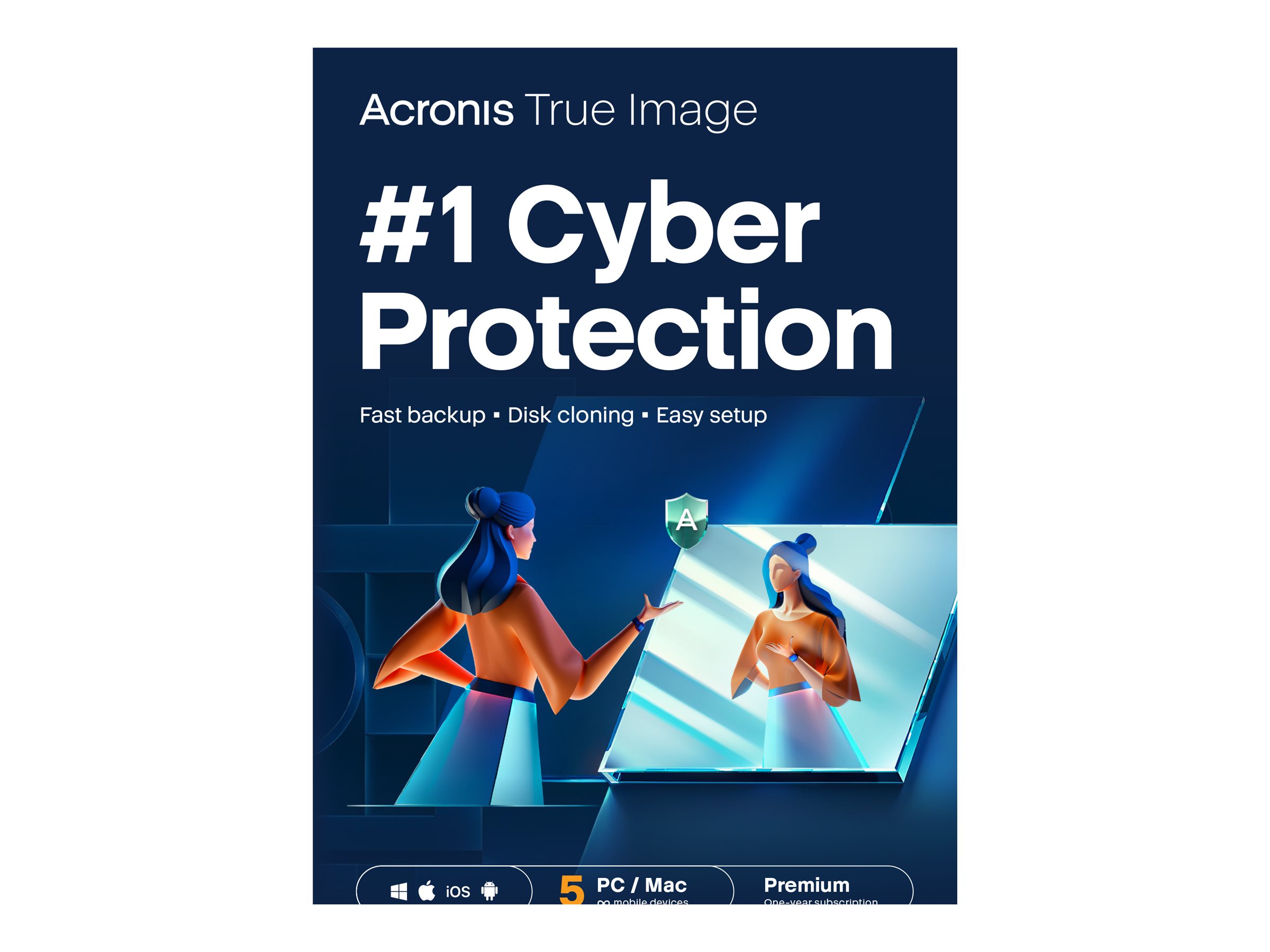 Acronis Cyber Protect Home Office Premium 5 Computer 1 TB Cloud-Speicher 1 Jahr Abonnement