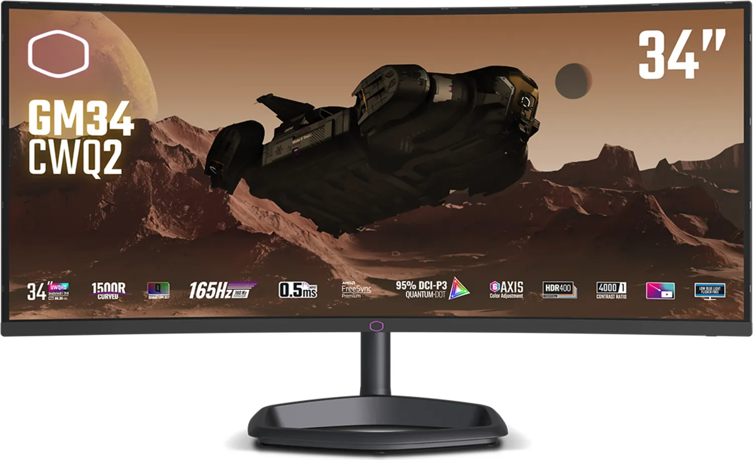 Cooler Master Gaming GM34-CWQ2 LED display 86,4 cm (34") 3440 x 1440 Pixel UltraWide Quad HD Schwarz (CMI-GM34-CWQ2-EK)