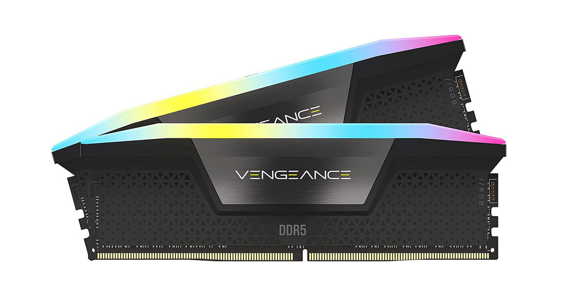 Corsair Vengeance RGB 64 GB (2x32 GB) DDR5 5600 MHz CL40 DIMM Kit Schwarz