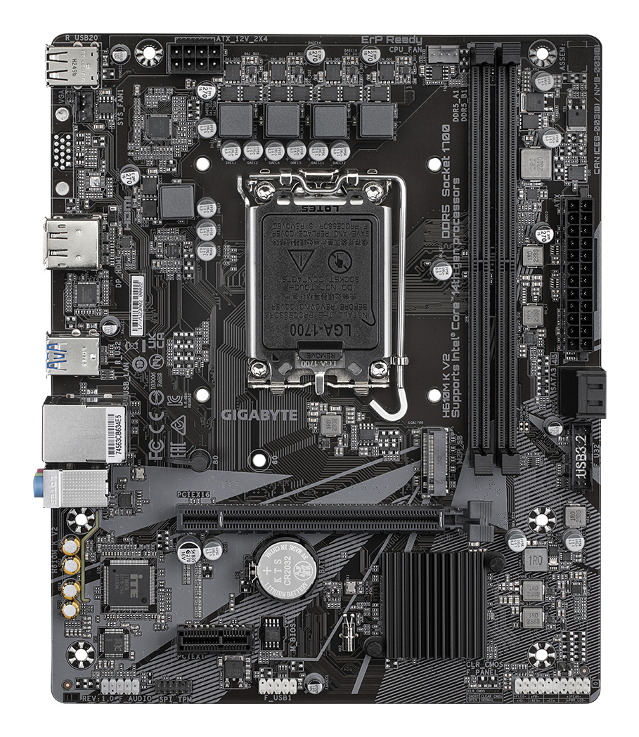 GIGABYTE H610M K V2 Mainboard LGA1700 Micro ATX Dark brown