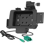 RAM Mounts Form-Fit Halteschale (Schlüsselverriegelung) für Zebra ET40/45 (8') Diese RAM Mounts Form-Fit (Schlüsselverriegelung) Halteschale ist für Zebra ET4x 20,30cm (8")  Serie mit Zebra Rugged Boot geeignet.Die Halteschale wird durch einen 5.5mm DC-Anschluss mit Strom versorgt und lädt das Gerät in dem Dock auf.Peripheriegeräte werden über den integrierten Dual USB-A Anschluss unterstützt.Zum Einlegen wird die Unterseite des Gerätes in die Halteschale eingelegt und bis zum Einrasten in die Halteschale gedrückt.Durch die Aussparungen an den Tasten und Anschlüssen können diese weiterhin ohne Einschränkungen genutzt werden.Die Halteschale ermöglicht auch durch die Aussparung der Innenseite, dass die Scanfunktion des Tablets weitergenutzt werden kann.Tablet Zubehör wie z.B. PowerPack Akku können hier zusätzlich untergebracht werden. Die Rückseite der Gerätehalteschale ist für die Aufnahme einer VESA 75x75 mm oder runden Basisplatte (nicht im Lieferumfang enthalten) vorbereitet.Produktmerkmale RAM Mounts RAM-HOL-ZE20PD2KLU:Kompatibel mit PowerPack AkkuLeichtes Einlegen und einfache EntnahmeZusätzliche Montageplatte für die Befestigung zusätzlicher Geräte oder ZubehörNur mit Zebra Rugged Boot nutzbarAbschließbar mit SchlüsselAnschlussbuchse: 5.5mm DCAusgangsbuchse: 2x USB-A 2.0 (Peripheriegerät - 900mAh per Port)Übertragungsgeschwindigkeit: 12MbpsEingangs-Kabellänge: ca. 100 cmAusgangs-Kabellänge: ca. 24 cmZertifikate: RoHS, WEEE, CE & UKCAZusätzlicher Hinweis: Für eine Nutzung ohne Rugged Boot benötigen Sie das Zubehör RAP-INSERT-ZE20LU.Diese Halteschale ist nicht mit einer IntelliSkin kompatibel.Für die Anwendung mit einer IntelliSkin Schutzhülle nutzen Sie bitte RAM-GDS-DOCKL-ZE20PD2U.Abgebildete Geräte gehören nicht zum Lieferumfang.Es wird ausschließlich die RAM-HOL-ZE20PD2KLU Halteschale geliefert. (RAM-HOL-ZE20PD2KLU)