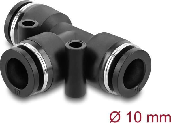 Delock Pneumatik Steckverbinder 10 mm mit zwei Befestigungslöchern T-Form (60750)